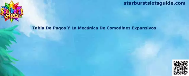 Representación de la tabla de pagos y los comodines expansivos de Starburst Slots